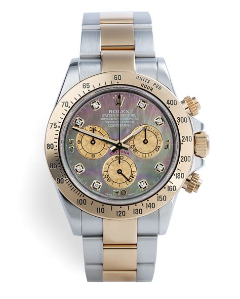 rolex daytona yellow gold black mother of pearl|Rolex daytona cosmograph 116523 blue.